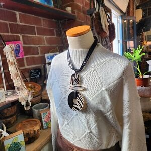 Reversible Black and White Statement Necklace